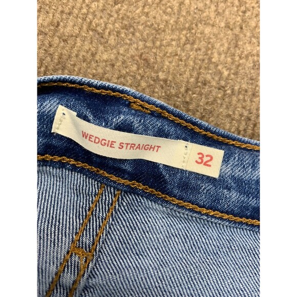 Levis Jeans Womens 32 Wedgie Straight Leg Button Fly High Rise Stretch Denim - Picture 8 of 11